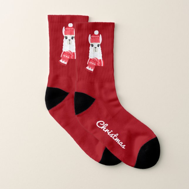 Cute Helgdag Llama Personlig Strumpor (Par)