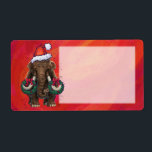 Cute Helgdag Mastodon Fraktsedel<br><div class="desc">Djurens Parad Mastodon vid namn Thelma är alla utsökta för jultomtar som bär en julhatt och holländare mot en texturerad julröd bakgrund. Hon är säker på att ta med sig leenden den här julhelgen! Deka dina salar med färg koordinerade festive Animal Parad-djur som kommer och går. Ho,  ho,  ho!</div>