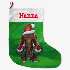 Cute Helgdag Mastodon Stora julklapp Stor Julstrumpa