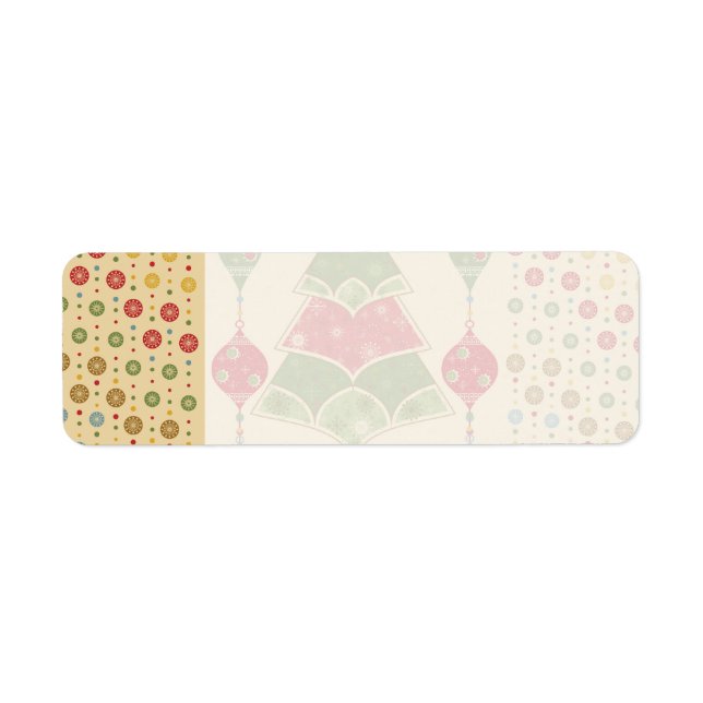 Cute Helgdag Ornaments Presenter Returadress Etikett (Framsidan)