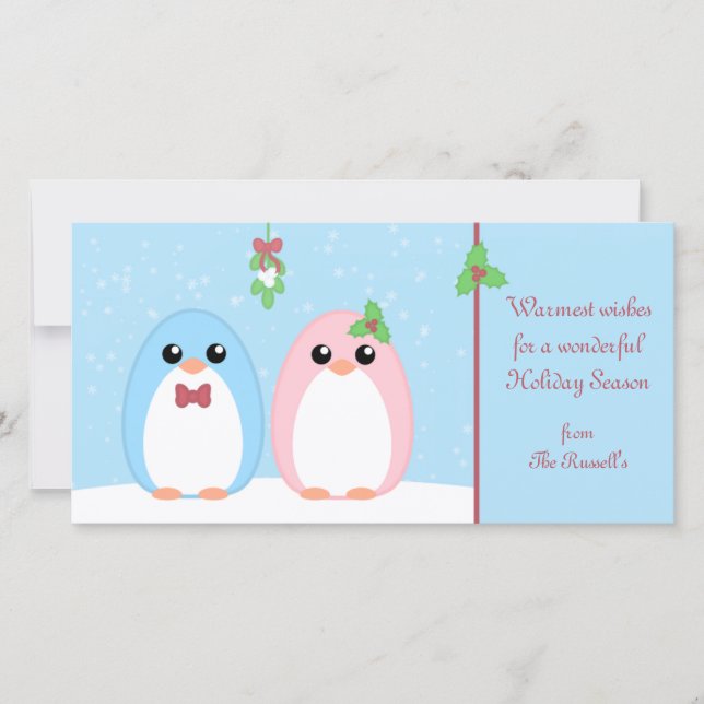 Cute Helgdag Penguin par Julkort (Framsida)