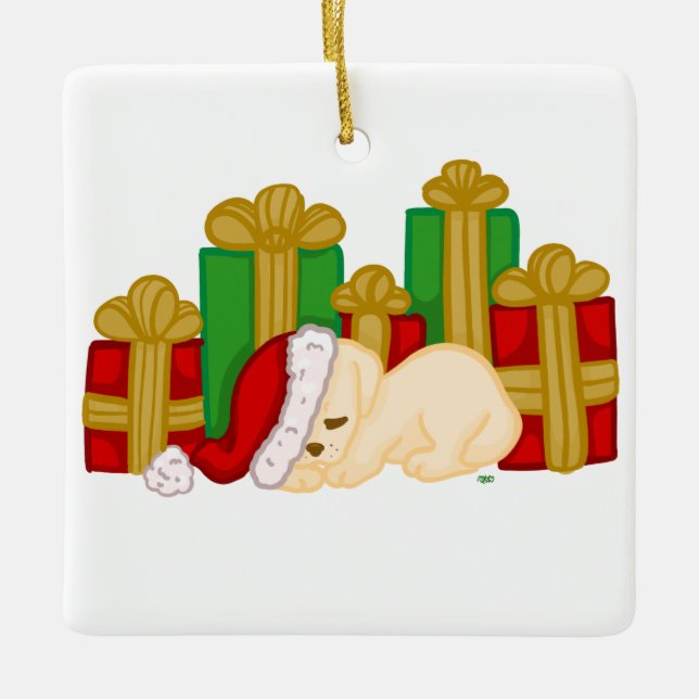 Cute Helgdag Puppy Ornament (Framsida)