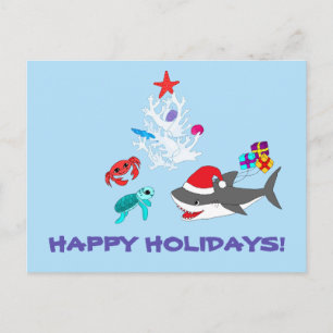 Cute Helgdag Shark-vykort Vykort