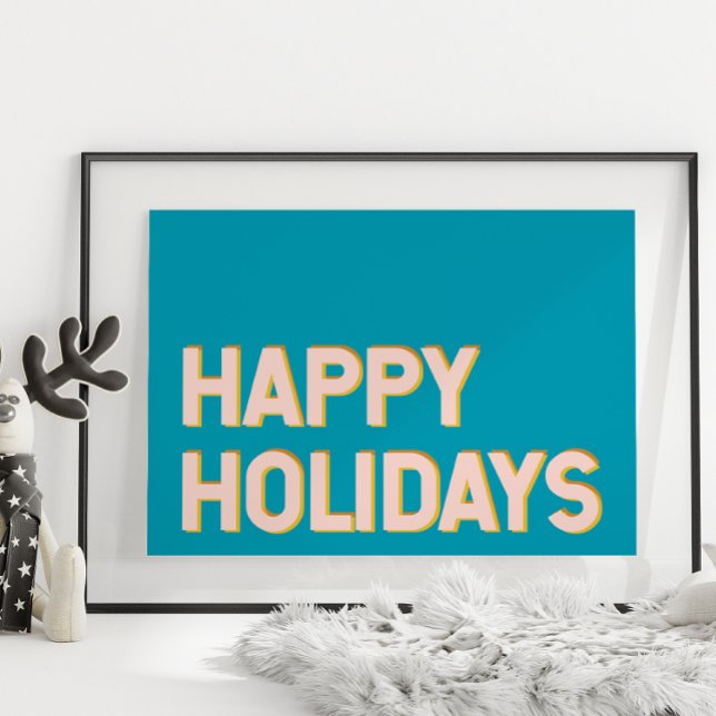 Cute Helgdag Simple Typography Rosa and Blue Poster (Skapare uppladdad)