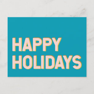 Cute Helgdag Simple Typography Rosa and Blue Vykort