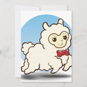 Cute Helgdag Tecknad Lama Kort