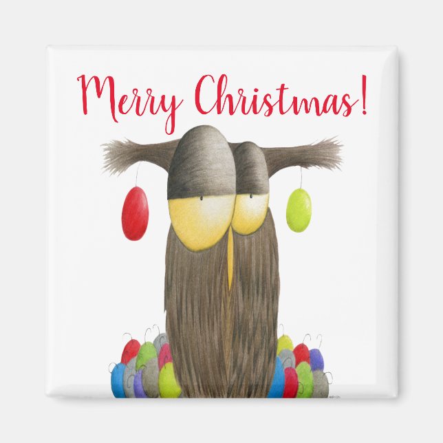 Cute Helgdag Uggla Magnet (Framsidan)