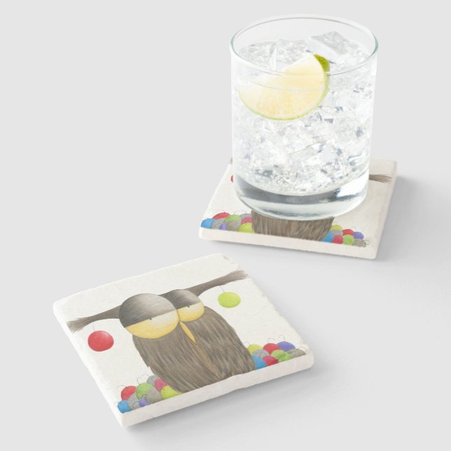 Cute Helgdag Uggla Stenunderlägg (Sidan)