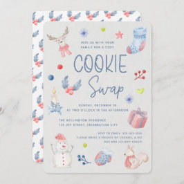 Cute Helgdag Watercolor-jul-cookie-byte Inbjudningar