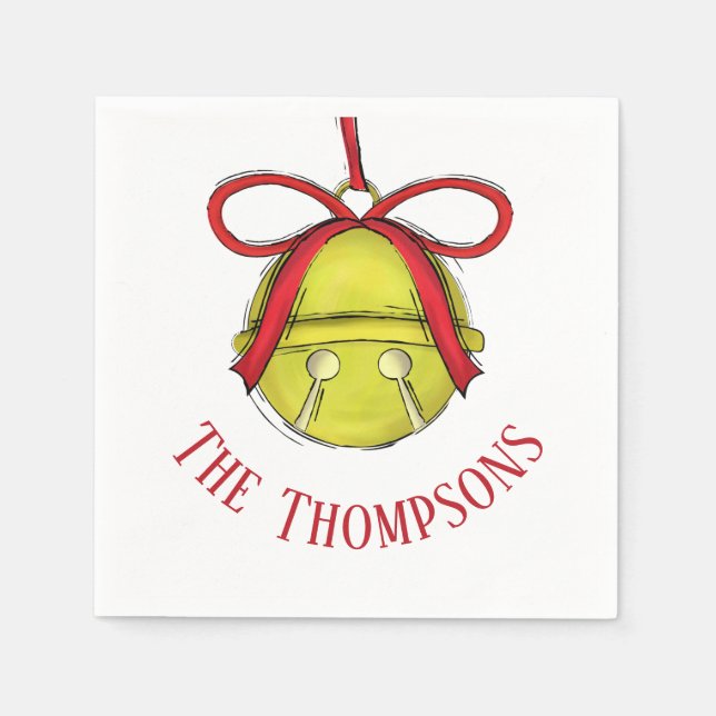 Cute Helgdag Whimsical Anpassningsbar Family Jul Pappersservett (Framsidan)