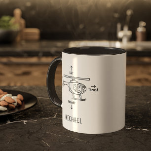 Cute Helicopter Illustration Personlig Coffee M Mugg