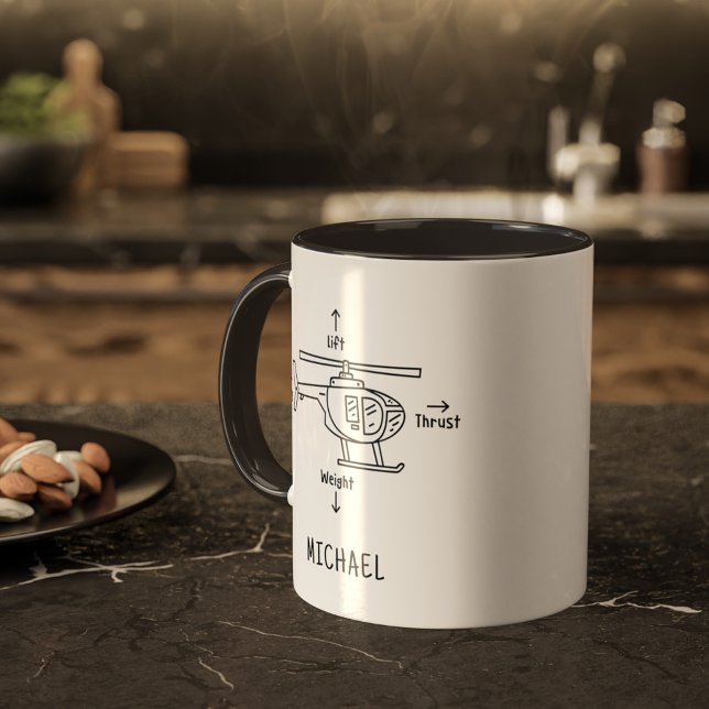 Cute Helicopter Illustration Personlig Coffee M Mugg (Skapare uppladdad)