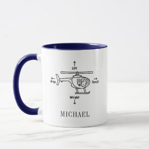 Cute Helicopter Pilot Pension Gift Personlig Mugg