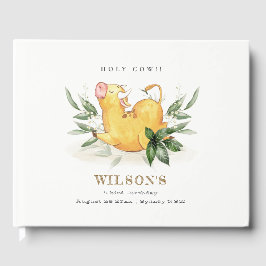 Cute Heliga Cow Farm Foliage Kids oavsett ålder Gästböcker