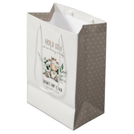 Cute Heliga Cow Foliage Pastel Neutralt Baby Showe