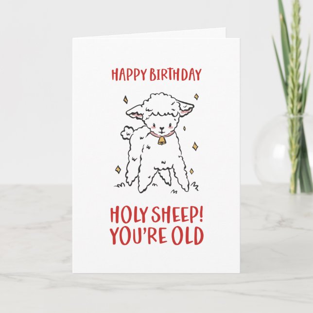 Cute Heliga Sheep Du är ju gammal fjällande födels Kort (Framsida)