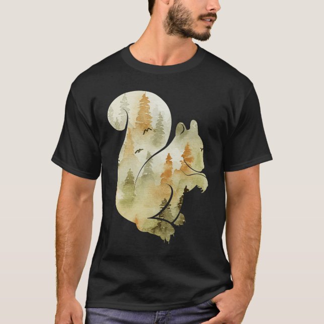 Cute Hello Fall Squirrel Autumn  Animal Leaf T Shirt (Framsida)