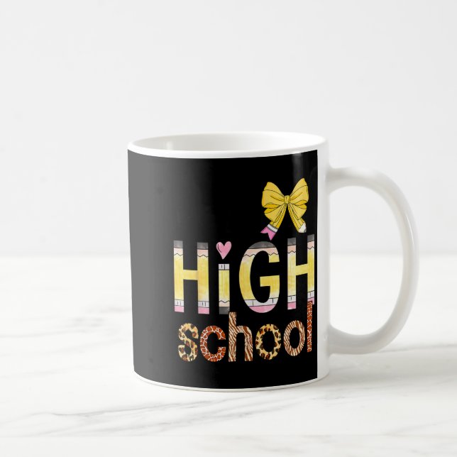 Cute Hello High School Animal Print Teacher Back T Kaffemugg (Höger)