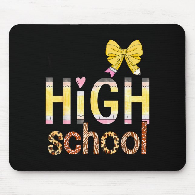 Cute Hello High School Animal Print Teacher Back T Musmatta (Framsidan)