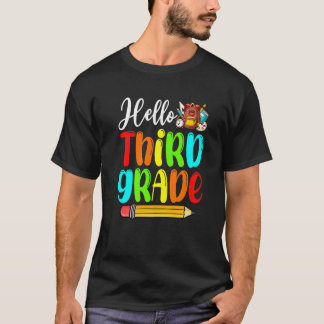 Cute Hello Third Grade Back To School First Day Of T Shirt