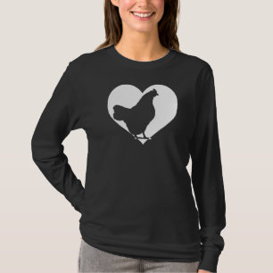 Cute Hen som Kärlek Chickens Coola White Heart Vin T Shirt