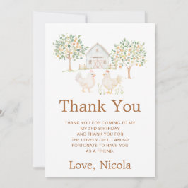 Cute Hens Farm Barn Födelsedagsfest Tack Kort