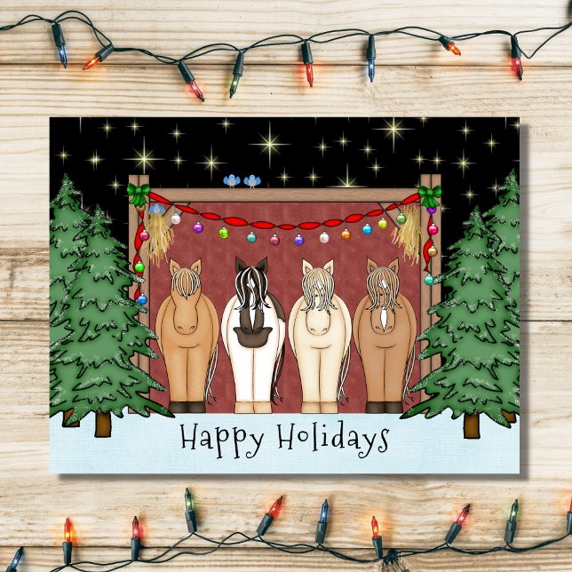 Cute Herd of Horses Glad helg Horse God jul (Skapare uppladdad)