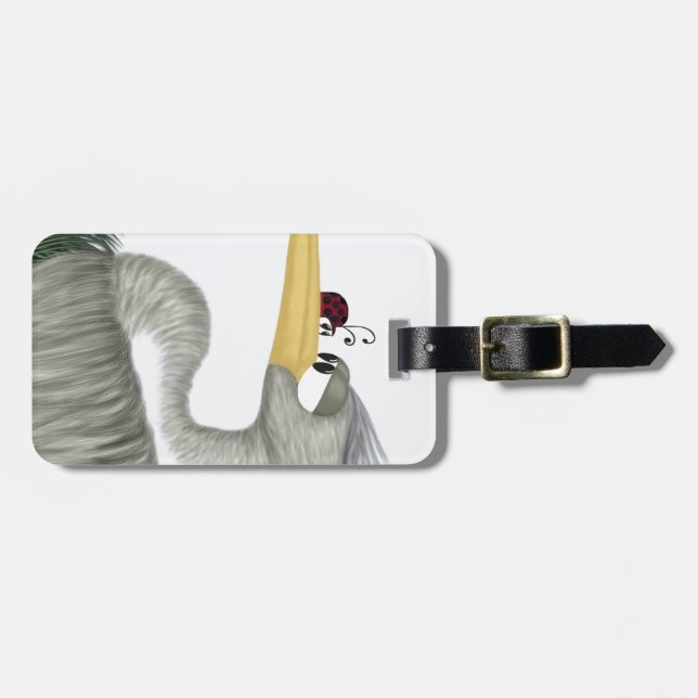 Cute Heron och Ladybug Bagagebricka (Horisontell Framsida)