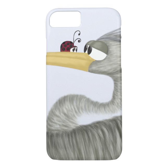 Cute Heron och Ladybug Case-Mate iPhone Skal (Baksida)