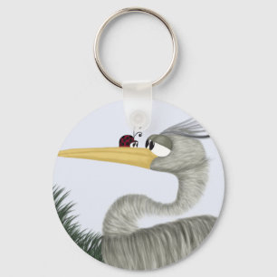 Cute Heron och Ladybug Nyckelring