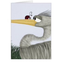 Cute Heron och Ladybug OBS Kort
