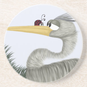 Cute Heron och Ladybug Underlägg