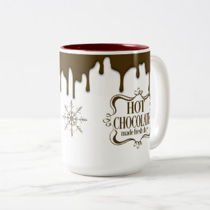 Cute Hett Chocolate Drip Two-Tone Coffee Mugg
