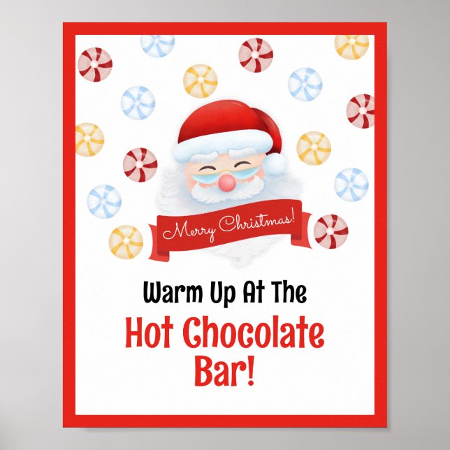 Cute Hett Chocolate Pub Jultomten jul Party Poster (Framsidan)