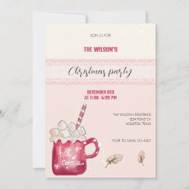 Cute Hett Cocoa Mugg Illustration Watercolor Art Inbjudningar