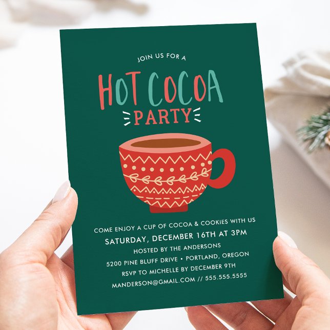 Cute Hett Cocoa Party Helgdag Inbjudningar (Skapare uppladdad)