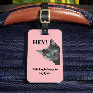 Cute HEY Cat Bagagebricka