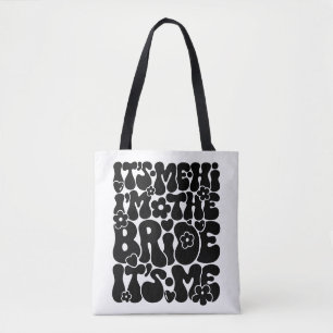 Cute "Hi it's Me, jag är Bride" New EngagedTote Tygkasse