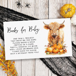 Cute Highland Cow Autumn Pumpkins Bokar för Baby Tilläggskort