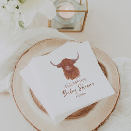 Cute Highland Cow Baby Shower Pappersservett