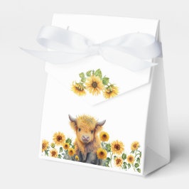 Cute Highland Cow Calf Solblommor Baby Shower Presentaskar