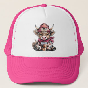 Cute Highland Cow Coffee Addict Funny Drink Coffee Keps