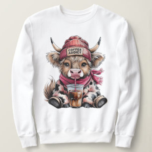 Cute Highland Cow Coffee Addict Funny Drink Coffee T Shirt