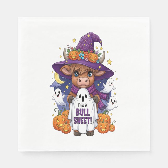 Cute Highland Cow Halloween Pappersservett (Framsidan)