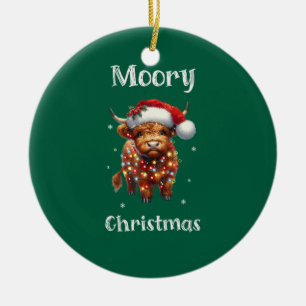 Cute Highland Cow-jul Julgransprydnad Keramik