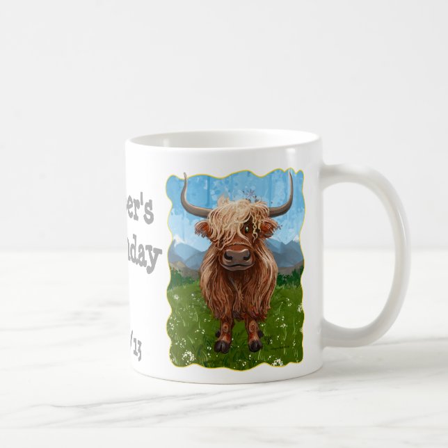 Cute Highland Cow Kaffemugg (Höger)