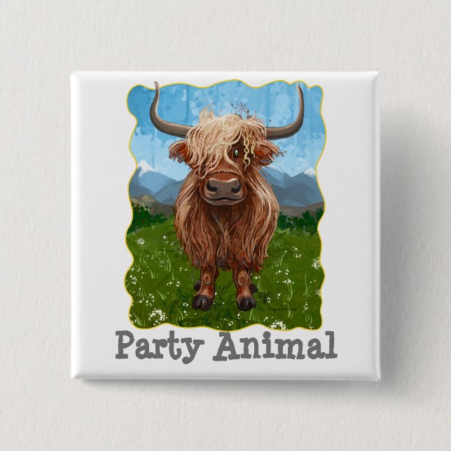 Cute Highland Cow Knapp (Framsida)