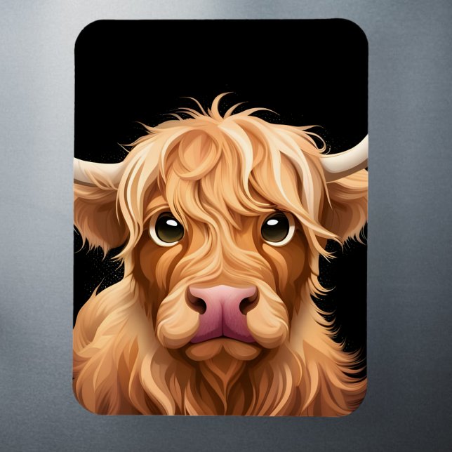 Cute Highland Cow Magnet (Skapare uppladdad)