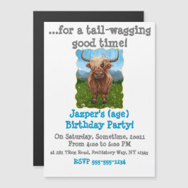 Cute Highland Cow Magnetisk Inbjudningskort