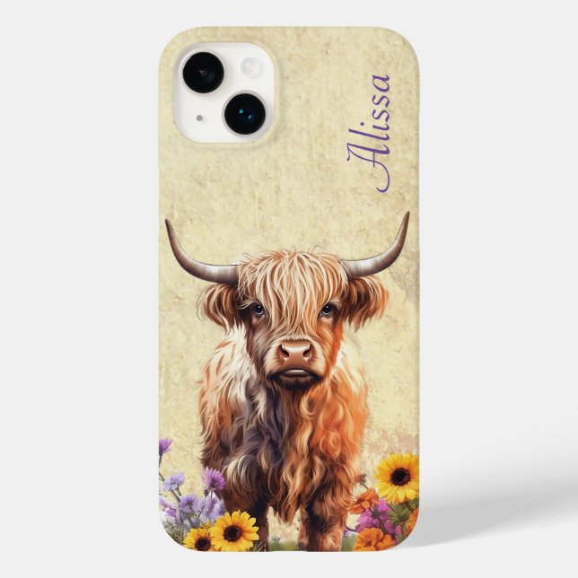 Cute Highland Cow med Namn (Baksida)